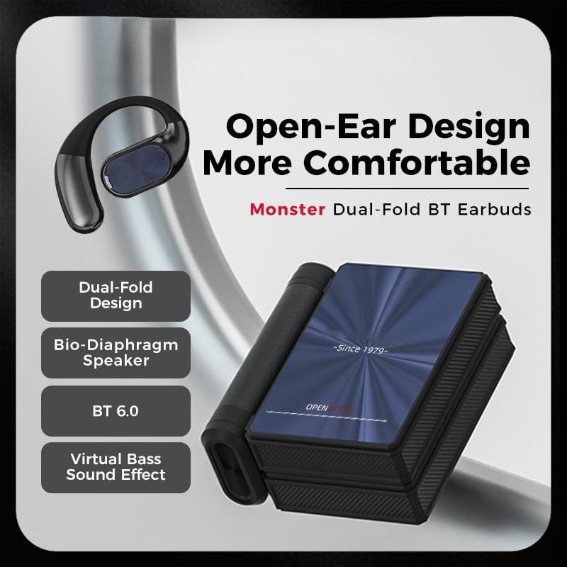 Headphones Bluetooth with Dual-Fold Design