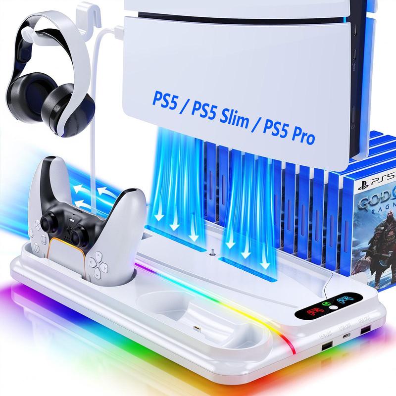 All-in-One PS5 Cooling & Charging Stand
