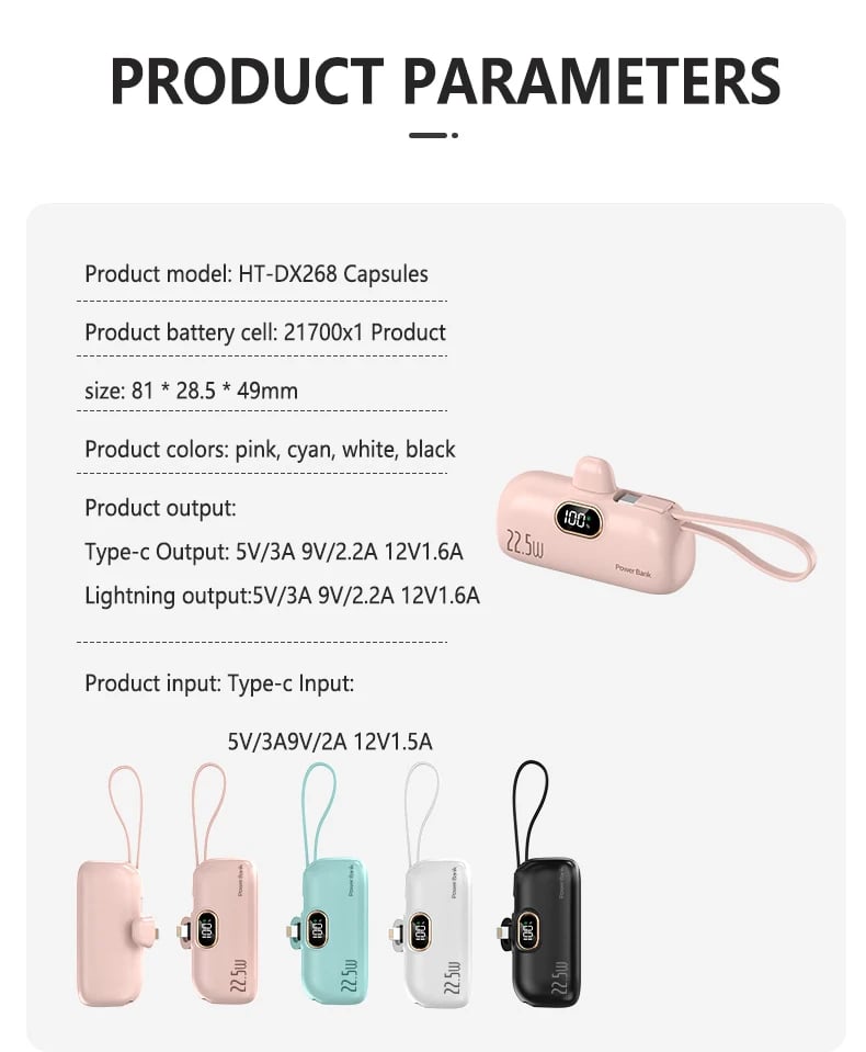 🔥🔥5000mAh Mini Portable Charger Power Bank for phone