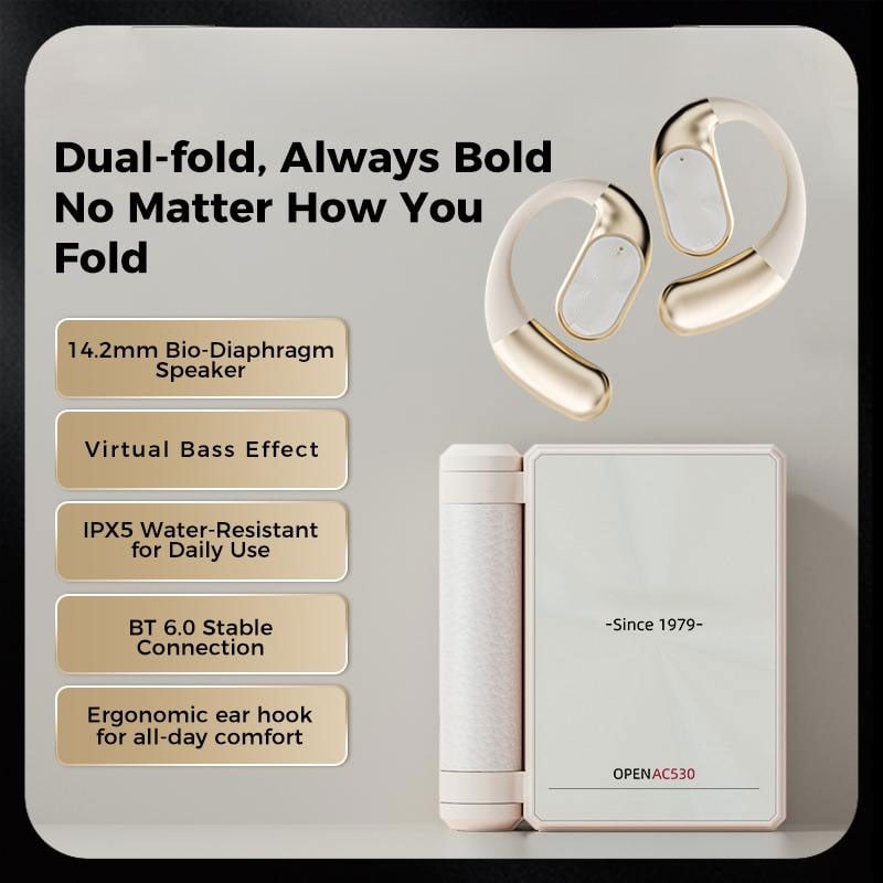 Headphones Bluetooth with Dual-Fold Design