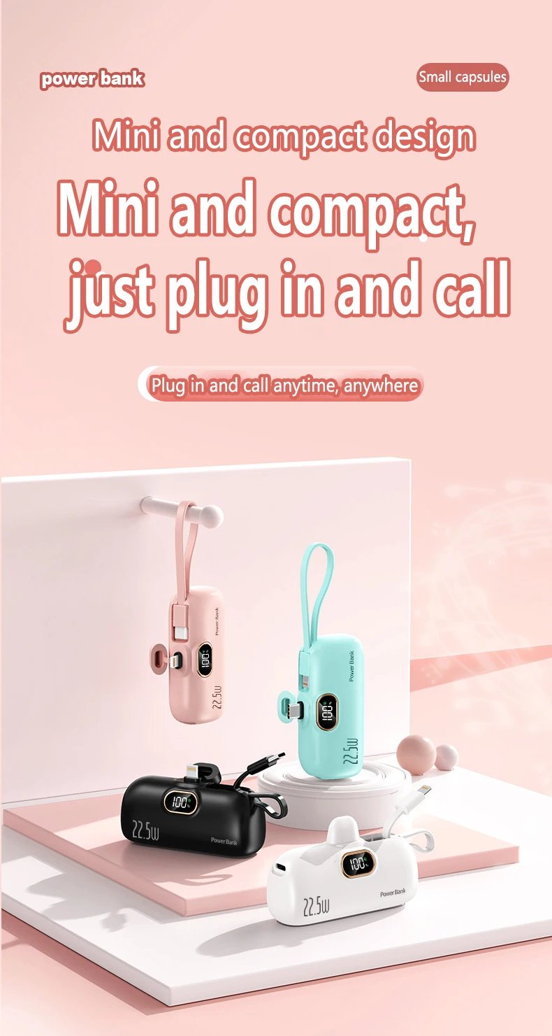🔥🔥5000mAh Mini Portable Charger Power Bank for phone